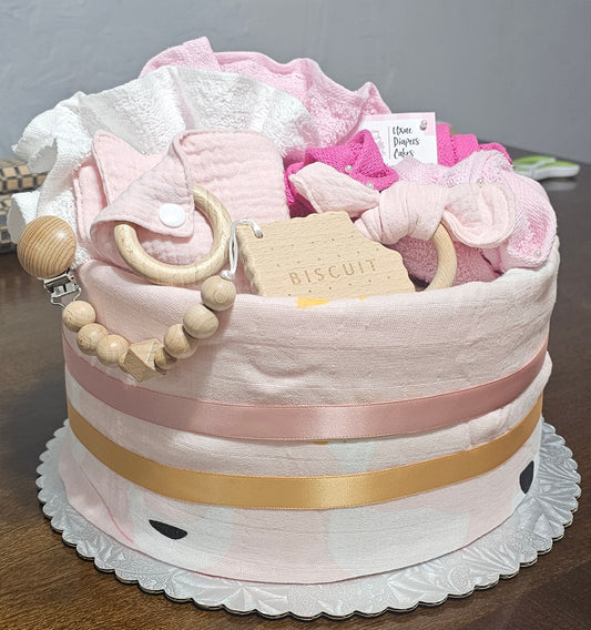 Pink Diapers Cake