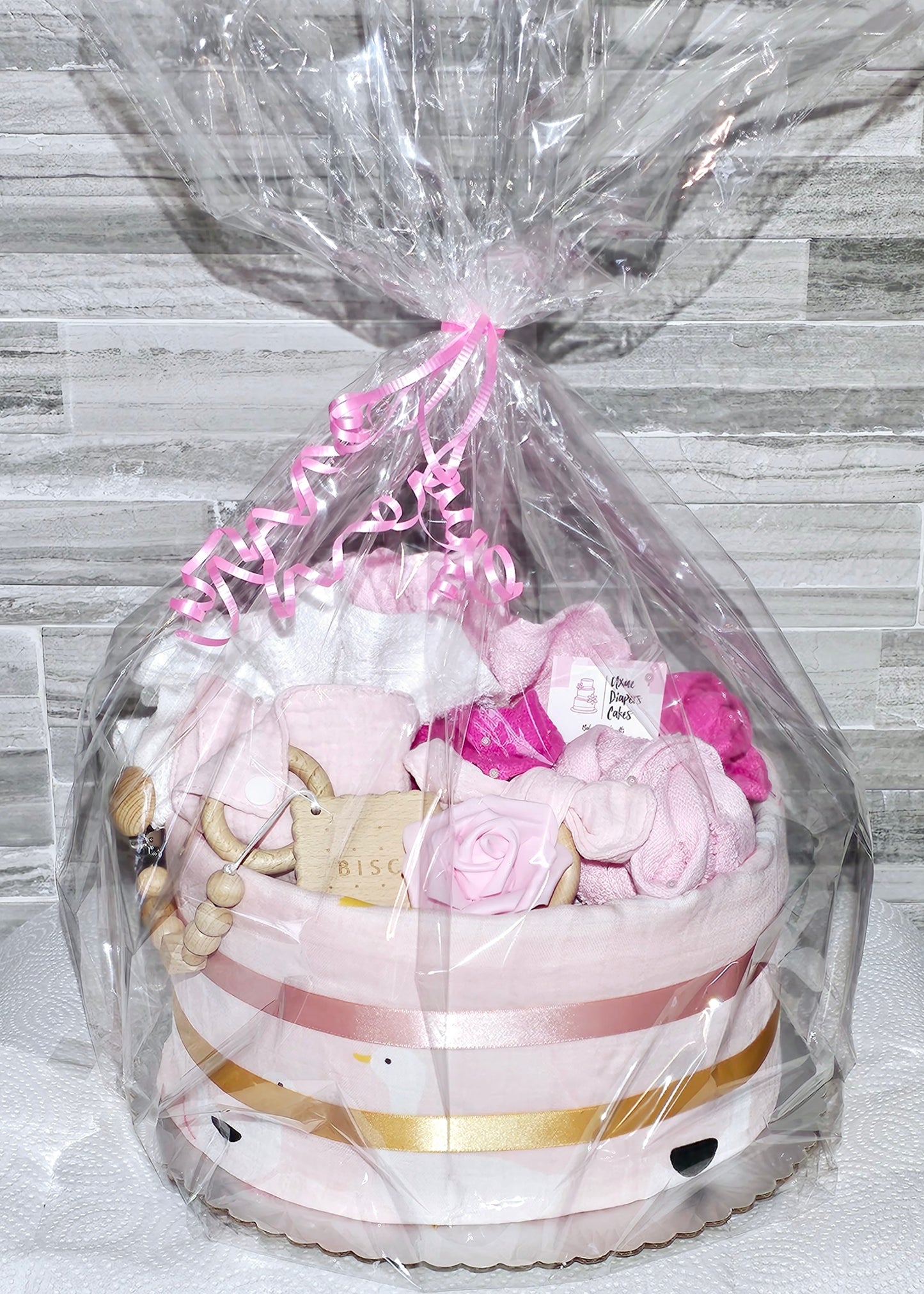 Pink Diapers Cake