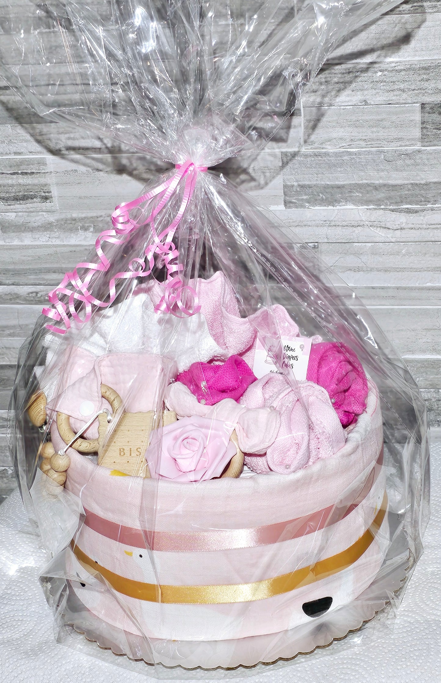 Pink Diapers Cake