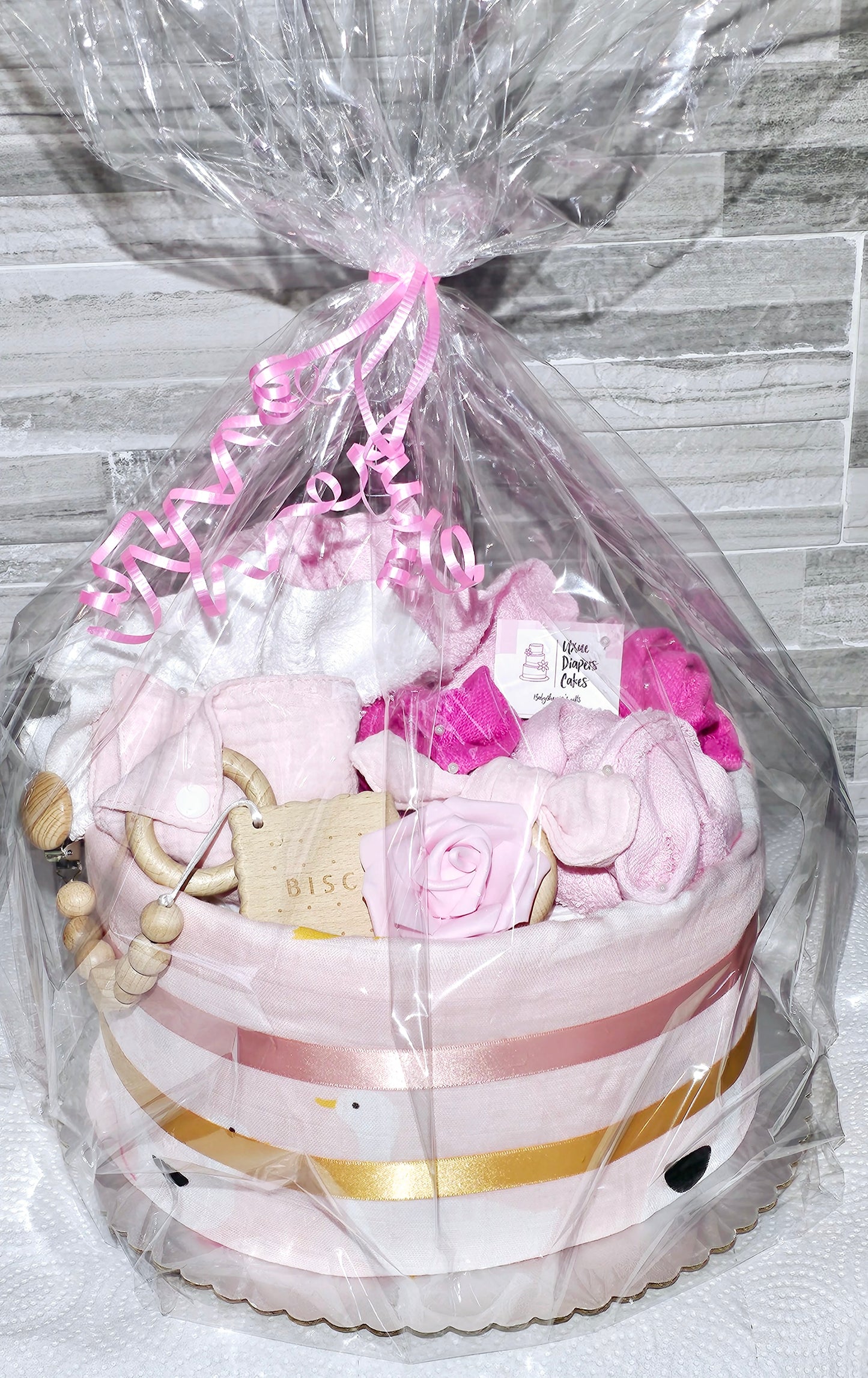 Pink Diapers Cake