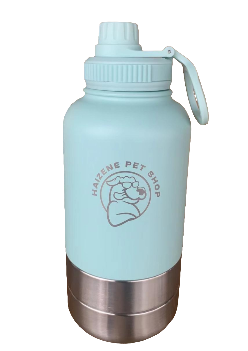 3 in 1 Portable Stainless Steel Water Bottle for Pets and Owners-32 OZ