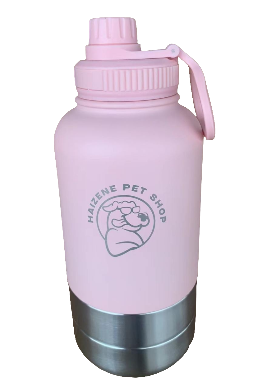 3 in 1 Portable Stainless Steel Water Bottle for Pets and Owners-32 OZ