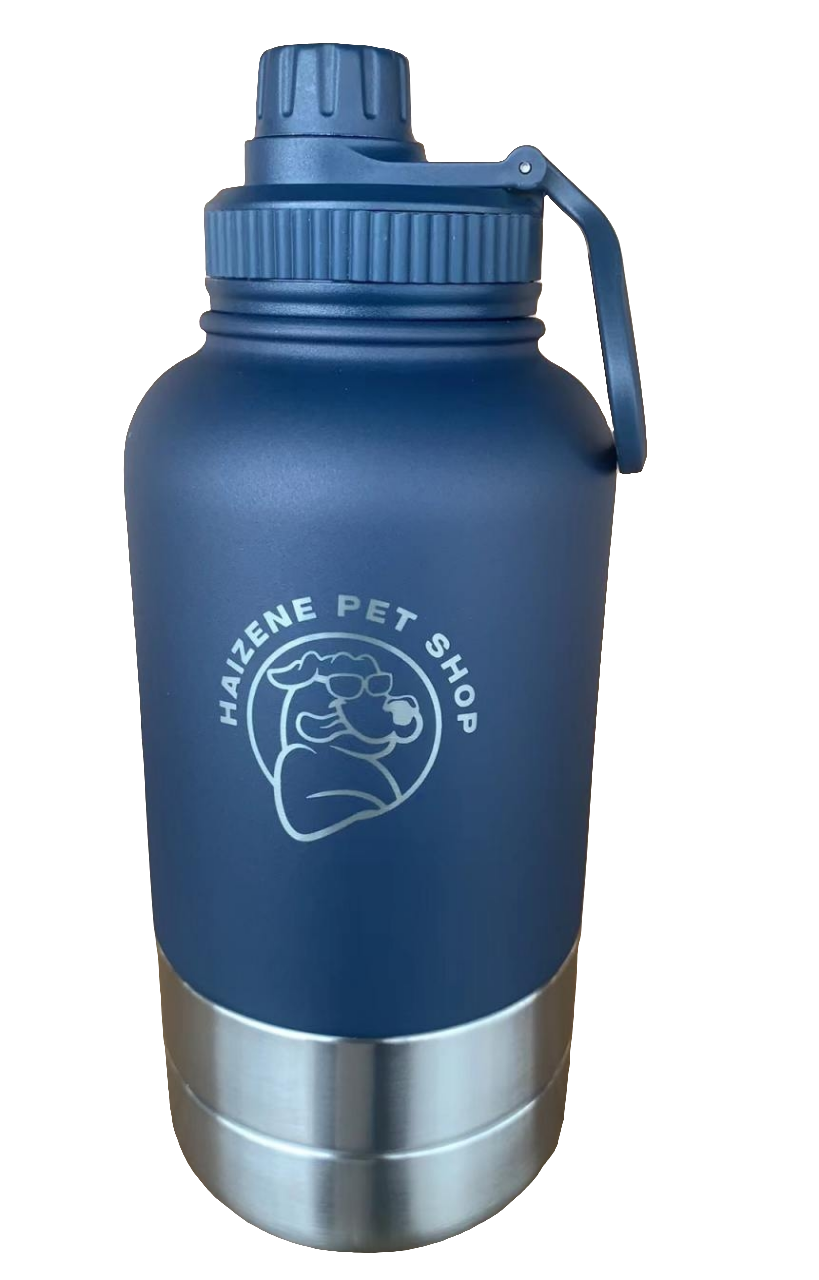 3 in 1 Portable Stainless Steel Water Bottle for Pets and Owners-32 OZ