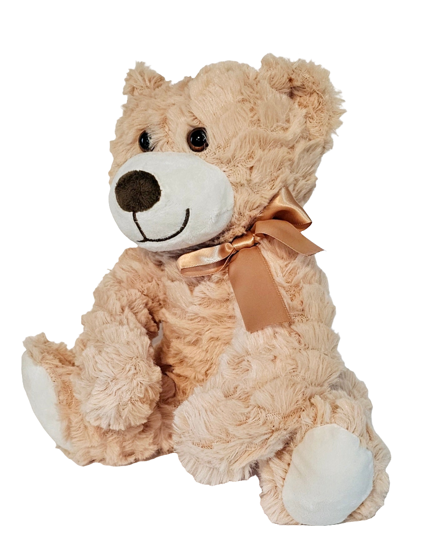 Soft & Cute Stuffed Cream Teddy Bear by Uxue Diapers Cakes