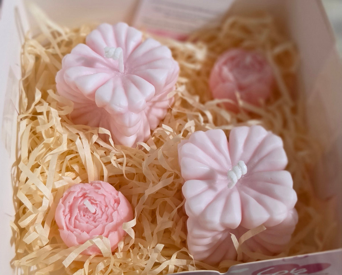Vanilla Coconut Candles-Square Pink.