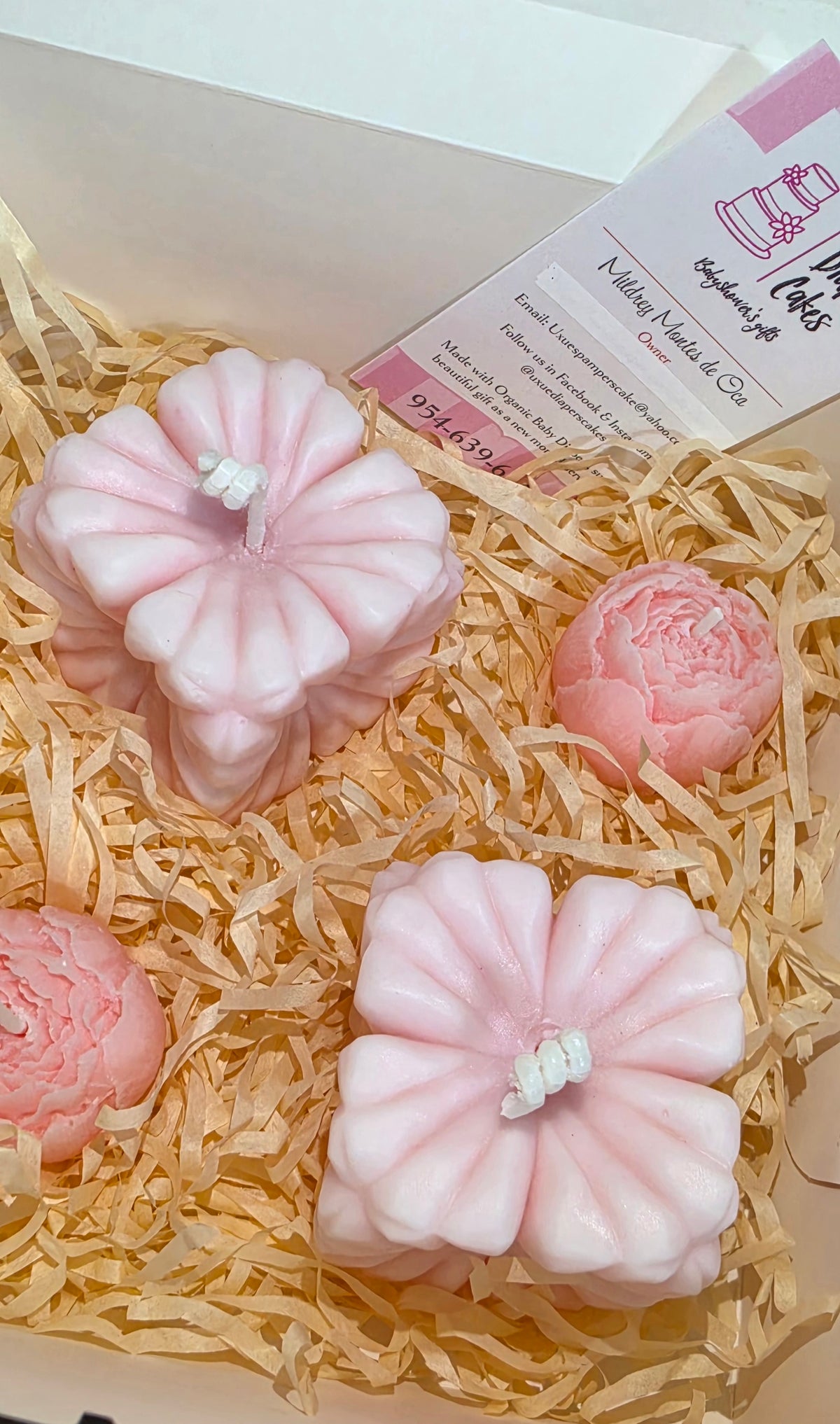 Vanilla Coconut Candles-Square Pink.