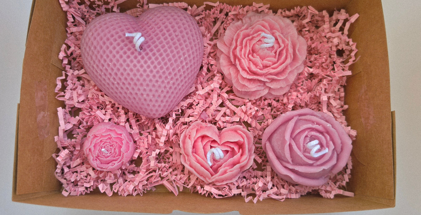 Escented Candles-Pack of 5. Pink. White Tea and Thyme.