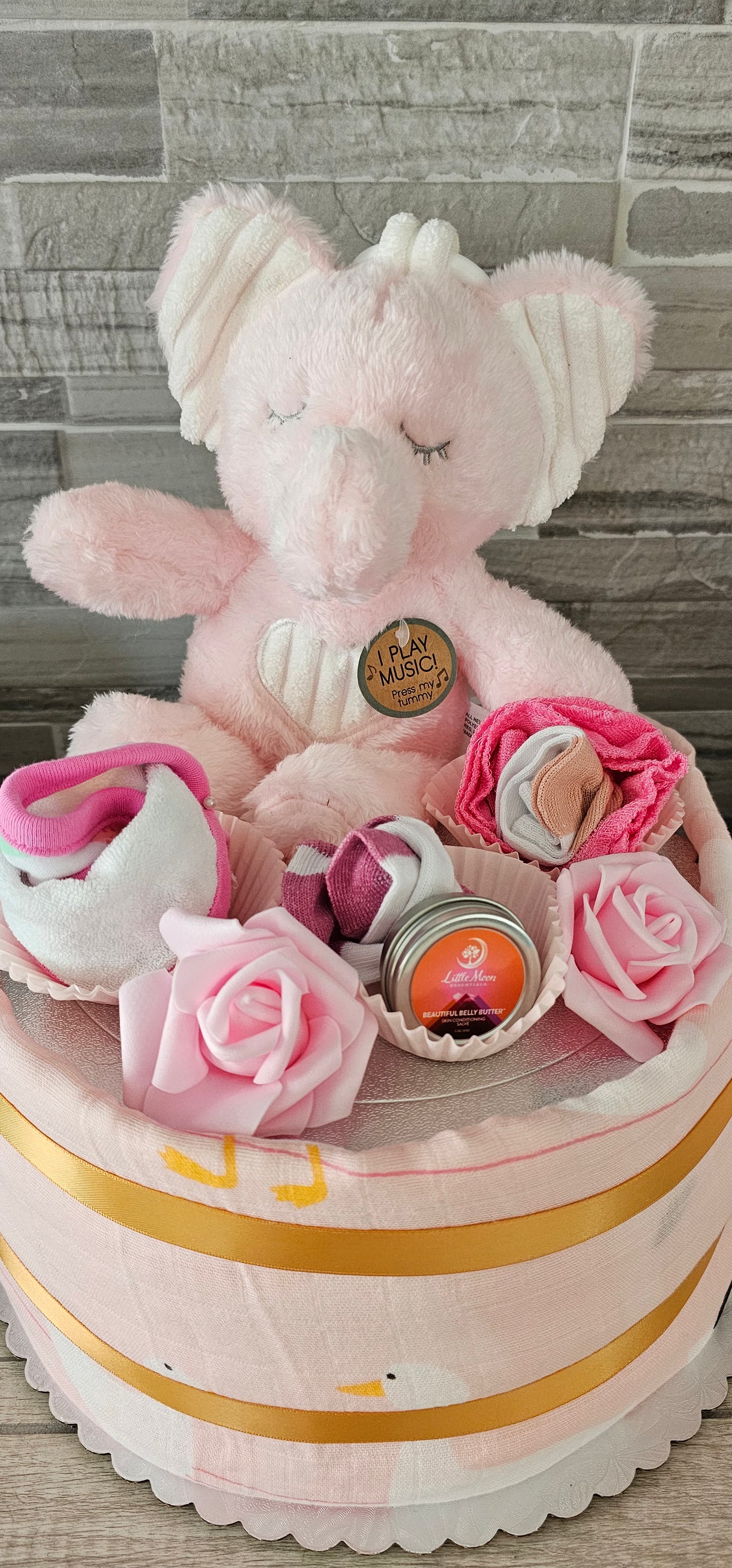 Pink Diapers Cake