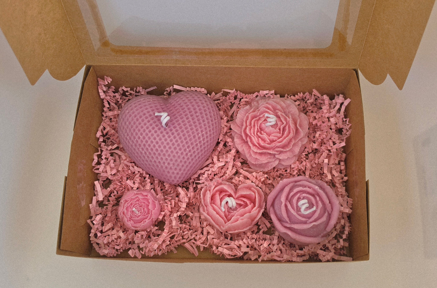 Escented Candles-Pack of 5. Pink. White Tea and Thyme.