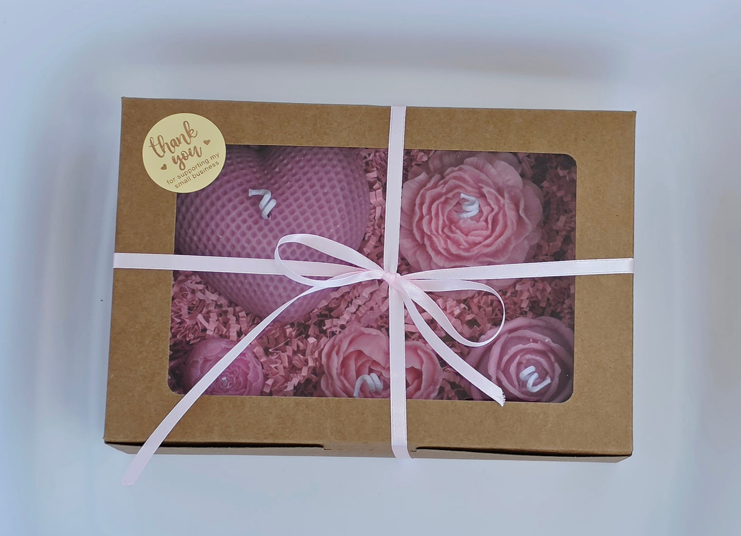 Escented Candles-Pack of 5. Pink. White Tea and Thyme.