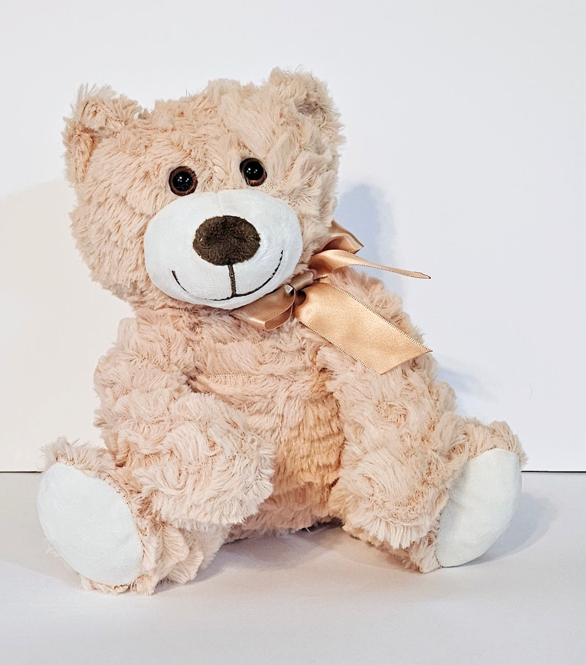 Soft & Cute Stuffed Cream Teddy Bear by Uxue Diapers Cakes