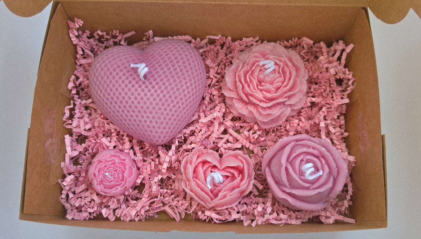 Escented Candles-Pack of 5. Pink. White Tea and Thyme.