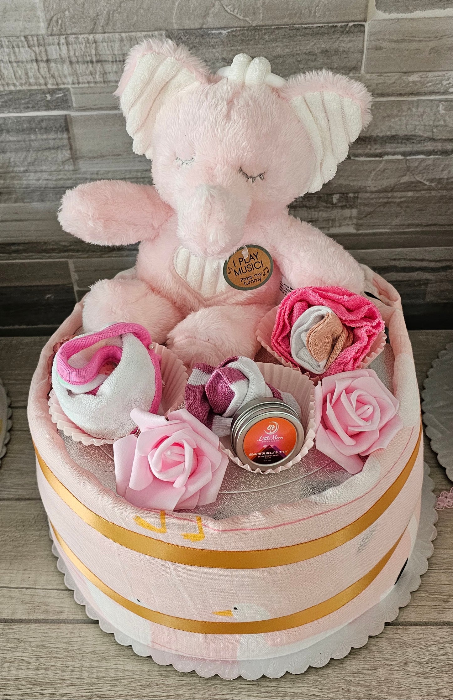 Pink Diapers Cake