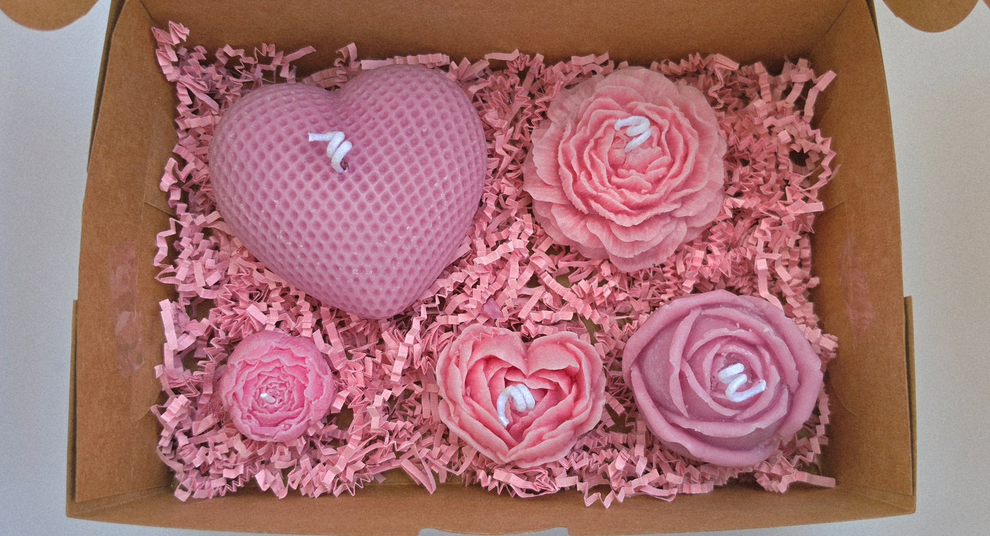 Escented Candles-Pack of 5. Pink. White Tea and Thyme.
