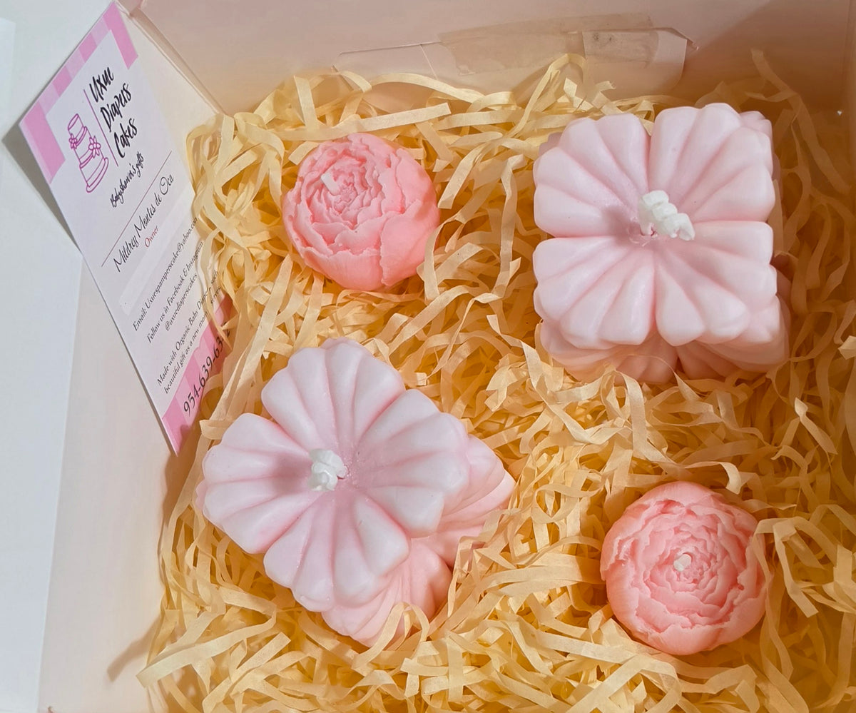 Vanilla Coconut Candles-Square Pink.