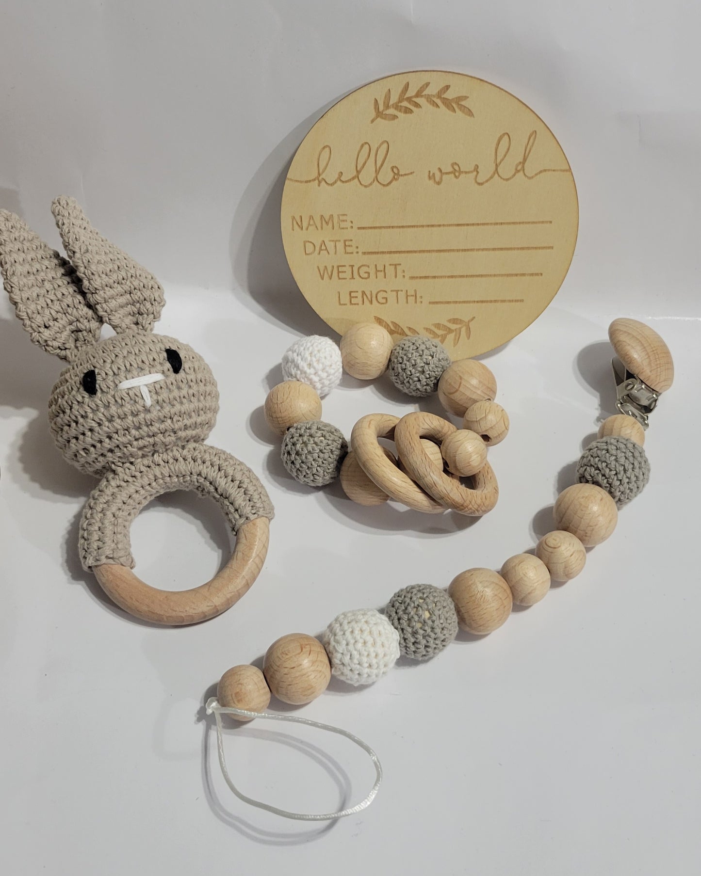 Baby Bunny Crochet Wooden Set- 4 Pieces