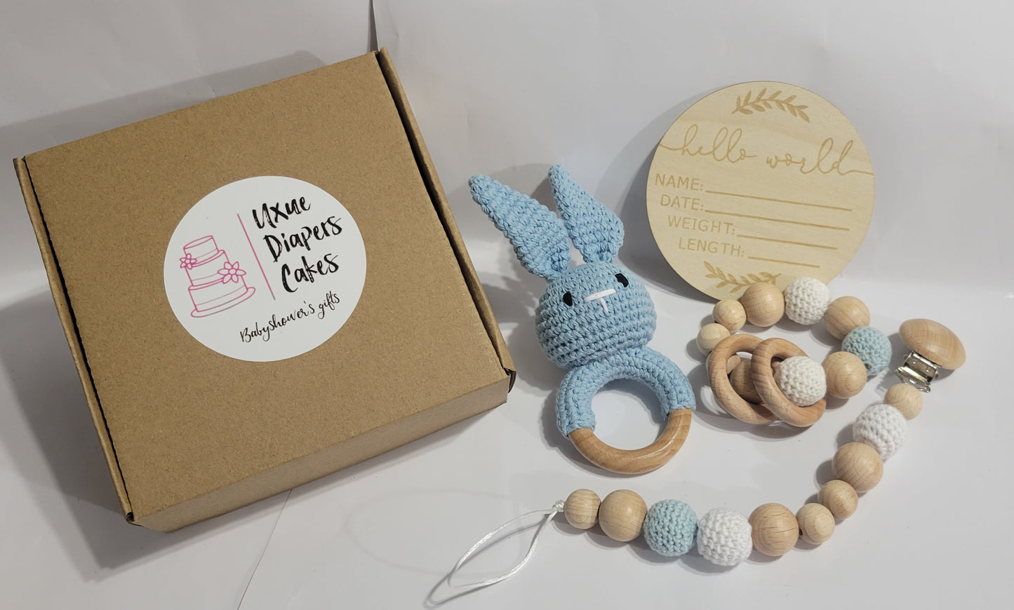 Baby Bunny Crochet Wooden Set- 4 Pieces