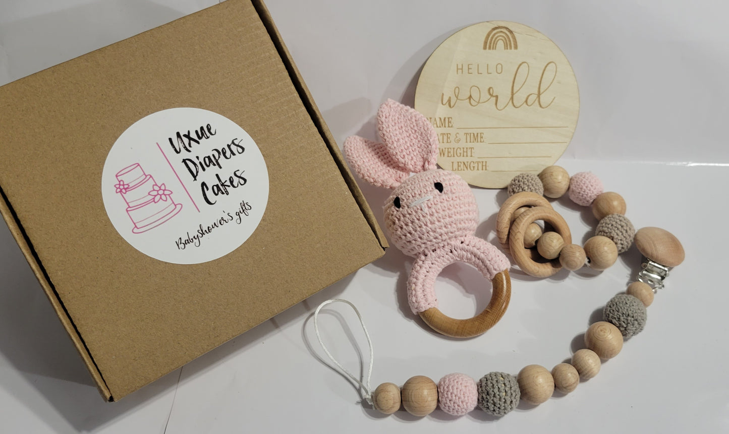 Baby Bunny Crochet Wooden Set- 4 Pieces